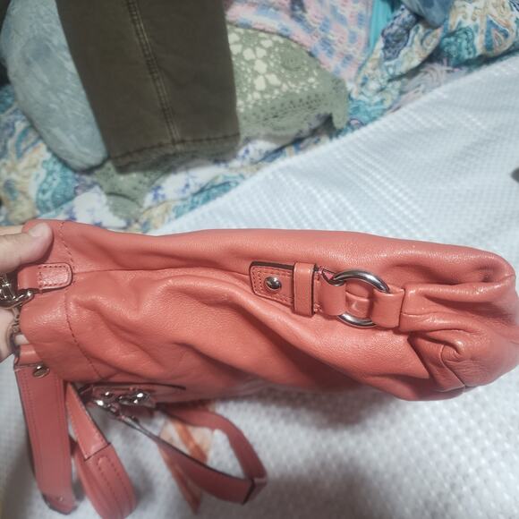 COACH EUC KRISTIN LEATHER CORAL SATCHEL CROSSBODY BAG - Picture 6 of 10